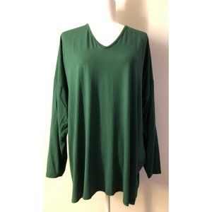 Eileen Fisher 3X Jersey V-neck Top Green